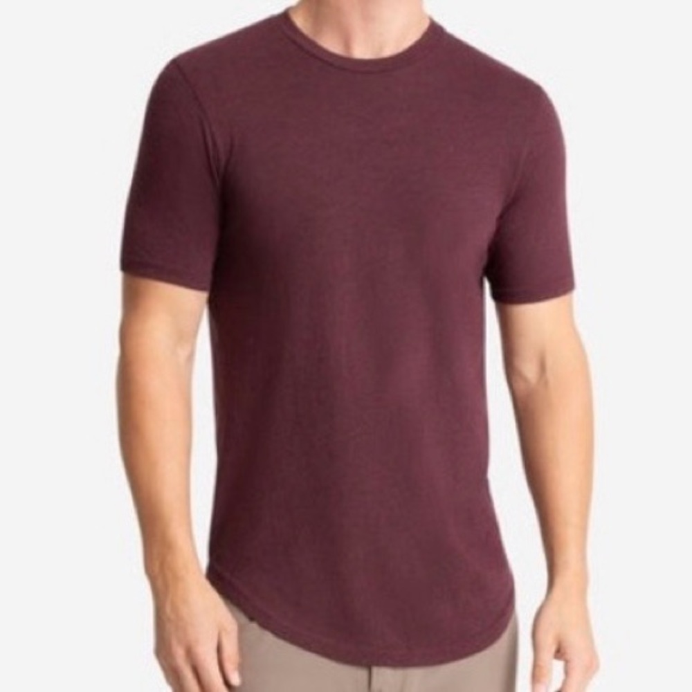 *SOLD* GOODLIFE Made in USA Midweight Cotton Slub Scallop Tee (Burgundy)